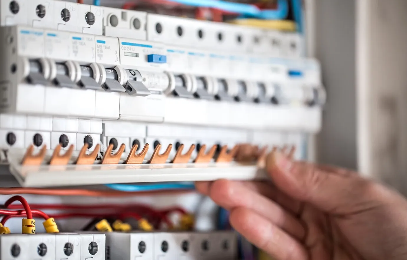 man electrical technician workin