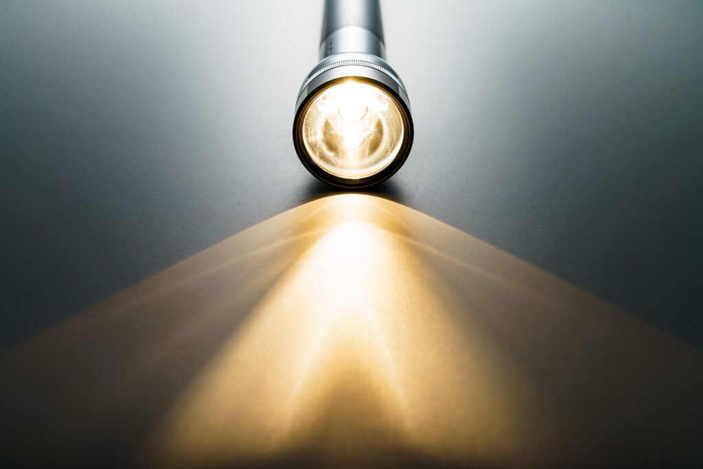 flashlight on during a power outage